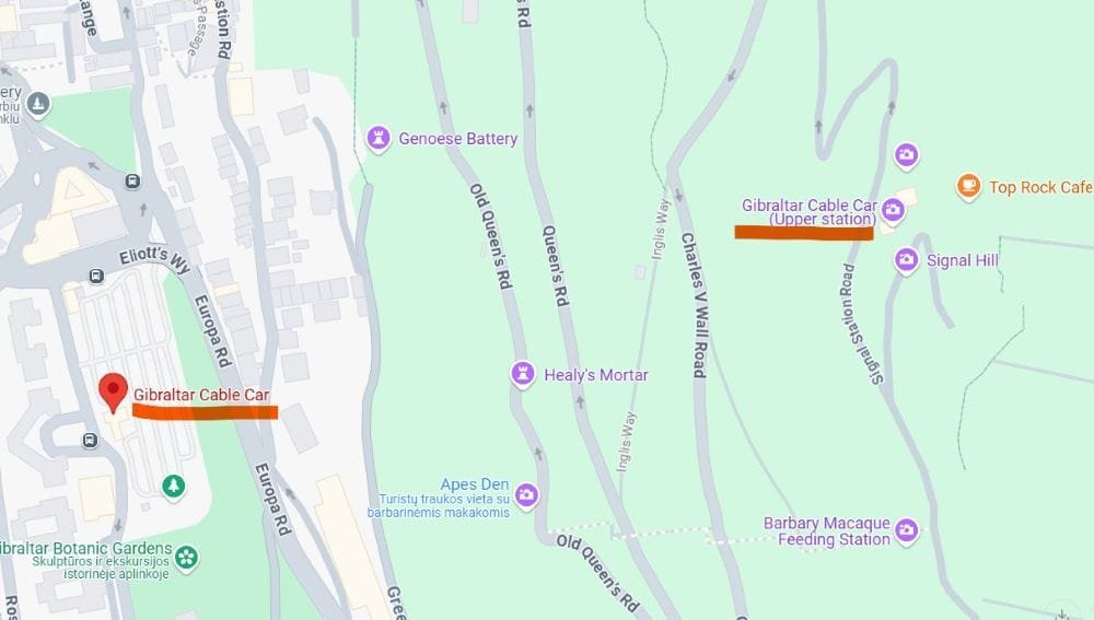 Keltuvas į Gibraltaro kalną